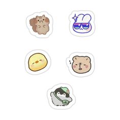 four stickers with different types of animals on them