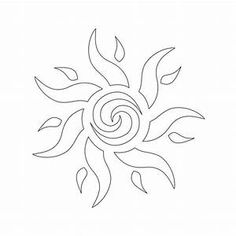 a drawing of a sun with leaves in the center on a white background, it is easy to draw and can be used as a tattoo ornament