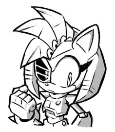 a drawing of sonic the hedgehog from sonic the hedgehog, drawn in black and white