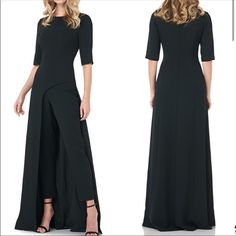 Kay Unger Black Davina Maxi Romper Jumpsuit. New With Tags Attached. Please Choose Your Preferred Size, 6 And 8 Are Available For Separate Purchase. Questions? Leave A Comment Below! Formal Black Jumpsuit, Jumpsuit With Train, Lace Maxi Romper, Kay Unger Dresses, Fall Forward, Jumpsuit Fitted, Stretch Jumpsuit, Maxi Jumpsuit, Maxi Romper