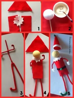 instructions to make a paper santa clause