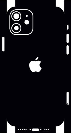 an apple logo is shown in black and white