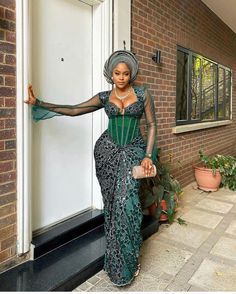 Nigerian Traditional Dresses, Nigerian Lace Dress, Nigerian Party, Aso Ebi Lace Styles, Nigerian Outfits, Nigerian Dress, Wedding Guest Attire