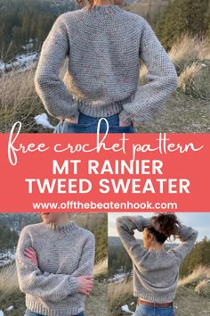 the free crochet pattern for this sweater is so easy to make