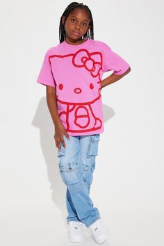 Available In Pink. Short Sleeve Crew Neckline Hello Kitty Graphic Licensed Screen Top Oversized Model Wears Size 10/12 Disclaimer: Due To The Printing Process A Difference In Saturation May Occur. Each Garment Is Unique. 60% Cotton 40% Polyester Imported | Mini Hello Kitty Sketch Oversized Tee Shirt in Pink size 10/12 by Fashion Nova Hello Kitty Sketch, Kitty Sketch, Mini Hello Kitty, Search By Photo, Oversized Tee Shirt, Birthday Party For Teens, Pink Shirt, Oversized Tee, Cat Shirts