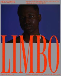 a poster with the words limbo written in red on it and an image of a man's face