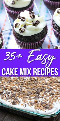 35+ EASY CAKE MIX RECIPES 7 Up Cake With Box Cake, How To Make Box Cake Dense, Cakemix Muffins Boxed Cake Mixes, Box Mix Cupcakes Better, Box Cake Ideas, How To Make A Box Cake Mix More Dense, Box Funfetti Cake Mix Hacks