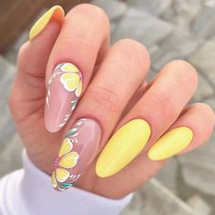 Nails With Flowers, Yellow Nails, Manicure E Pedicure