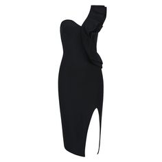 Fold The Sleeve One Shoulder Bandage Dress K295 - Women's Dress Shop. Bandage Dress, Bodycon Dress & Blazer Pencil Dress Pattern, Ruffle Bodycon Dress, Wedding Dress Jewelry, Midi Party Dress, Tight Fitted Dresses, Ruffle Bodycon, Ashley Black, Womens Sheath Dress, Bandage Skirt