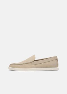 Sonoma Suede Loafer in Loafers & Lace-Ups | Vince Everyday Suede Slip-ons With Textured Sole, Beige Suede Slip-ons With Suede Lining, Casual Everyday Loafers With Leather Footbed, Classic Beige Suede Slip-ons, Everyday Casual Slip-ons With Plain Toe, Casual Everyday Slip-ons With Plain Toe, Everyday Casual Plain Toe Slip-ons, Casual Low-top Suede Moccasins, Everyday Suede Slip-on Loafers