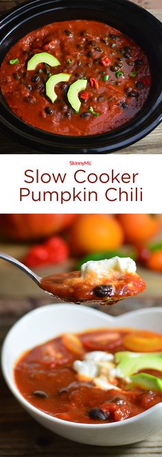 this slow cooker pumpkin chili is the perfect fall dinner