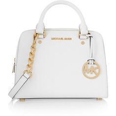 MICHAEL Michael Kors Textured-leather tote found on Polyvore featuring bags, handbags, tote bags, white, white tote, zippered tote bag, white purse, zip tote and michael michael kors purse Zippered Tote Bag, White Tote Bag, White Purses, White Handbag