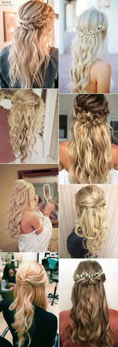 many different styles of hair are shown in this collage, including curls and braids