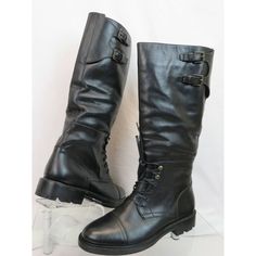 Black Leather "Banbridge" Belted 2x Buckle Lace-Up Knee High Tall Trailmaster Motorcycle Boots By Belstaff 100% Authentic,Guaranteed!!! Made In Italy!!! The Belstaff Banbridge Boot Is Rugged, Refined, And Sure To Make An Impression Wherever It Goes.... Color: Black Smooth Leather Upper Topstitched Cap Toe Lace-Up Front Silhouette Pull-On Style Double-Buckle Strap With Signature Gold Tone Metal Engraved "Belstaff" Logo Knurled Hardware At Shaft Fully Lined In Leather "Belstaff" Stamped Leather In Leather Cap Toe Office Boots, Leather Cap Toe Boots For Office, Classic Leather Lace-up Moto Boots, Classic Lace-up Leather Moto Boots, Black Leather Cap Toe Lace-up Boots, Classic Black Moto Boots With Buckle Closure, Classic Black Moto Boots With Buckle, Black Moto Boots With Buckle Closure For Business, Classic Leather Moto Boots Medium Width