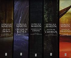 the four books are lined up in front of each other on a black background with white lettering