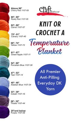 the color chart for crochet thread