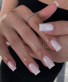 Short Acrylic Nails Square Simple Classy, Milky French Pedicure, Business Nails Classy, Classy Acrylic, Milky Nails, Polish Ideas, White Acrylic Nails, Work Nails