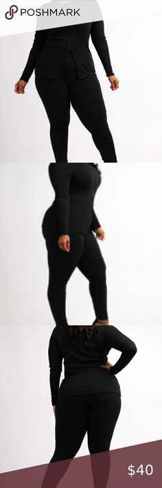 Beauty in Black Curvy 2 piece set Beautiful ribbed 2 piece Pant set with front zipper closure perfect Spring / Summer weigh   SIZES  1X =14/ B= 42-43 W- 33-34 H=43-44   16 / B =43-44 W= 35-36 H=44-45   2X = 18/ B=45-46 W= 37-38 H=45-46   20/ B=46-47 W=39-40 H=46-47   3X = 22/ B=48-49 W= 41-42 H=48-49   24/ B=49-50 W=43-44 H=50-51    Model wears 1X Inseam 31 Poly/Cotton/Spandex glam Pants Straight Leg Stretch Black Sets For Workwear, Black Stretch Workwear Sets, 2 Piece Pant Set, Beauty In Black, Pant Set, Pants Straight, 2 Piece Set, Cotton Spandex, Front Zipper