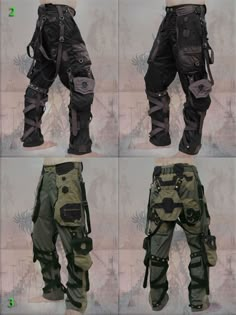 Forest Cyberpunk, Apocalyptic Fashion, Tactical Pants, Armor Concept, Dieselpunk, Fantasy Clothing, Survival Gear