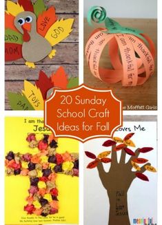 some paper crafts that are made to look like fall