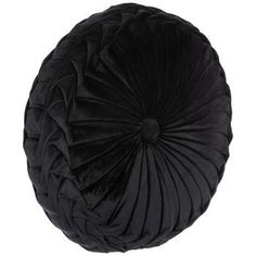 Dimensions: 16" H x 16" W x 4.81" D Shape: Circle Color: Black Content: 100% Polyester Quantity: 1 Care: Spot Clean Only Create an inviting space to relax in with this lovely Velvet Round Pillow. This plush pillow has a circular shape with a tufted center and a folded edge, all in a soft velvety material. Pair it with patterned pillows, warm blankets, and more for a cozy spot everyone will be eager to enjoy! How To Make A Round Pillow, Goth Apartment Decor Bedroom, Cute Decor Pillows, Gothic Pillows, Goth Pillows, Black Velvet Pillows, Boho Goth Decor, Goth Pillow, Black Decorative Pillows