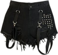 Gothic Shorts, Tassel Belt, Denim Shorts Women, Black Denim Shorts, Sport Shorts, Denim Fashion, Fashion Pants, Denim Women, Black Denim