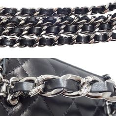 General: Brand: Chanel Design: Type: Shoulder bag Material: Leather Leather/Fur Type: Lambskin Color: Black Gender: Women Size: Size (HxWxD): 10cm x 15.5cm / 3.93'' x 6.1'' Included Items: Accessories: Box, Dust bag Accessories Notice: Before purchasing, please refer to the images of the accessories included with the item. Condition: Condition: Used (very good) Ranking: Rank A Used - A few traces of usage, some scratches / dirt can be seen but overall in very good condition Seller Ranking: Rank A Overall Scratches: Slight Overall Dirt: Slight Overall Traces of Use: Slight Condition Notice: Before purchasing, please refer to the images for the exact condition of the item. High-end Silver Leather Shoulder Bag, Silver Leather Bags For Fashion, Leather Shoulder Bag With Palladium Hardware, Black Bags With Palladium Hardware, Elegant Leather Bags As Fashion Accessory, Silver Leather Shoulder Bag As Fashion Accessory, Luxury Silver Soft Leather Shoulder Bag, Luxury Silver Shoulder Bag For Business, Luxury Leather Shoulder Bag With Branded Hardware