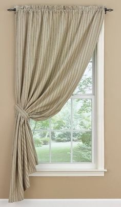 a window with a curtain that is open