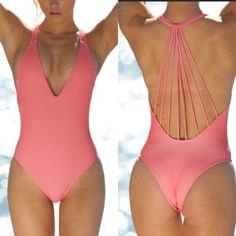 Absolutely Stunning Coral Swim Suit Fan Back With Super Soft Lining. Sure To Turn Heads At The Beach Or On A Night Out! I Have Sizes M, L, And Xl Need Multiples? Send Me A Message- Super Cute For Bachelorette Parties, Spring Break, Or Vacation! Msrp $160 No Returns Due To Hygienic Purposes Pink Backless One Piece For Summer, Pink V-neck One Piece Beachwear, Pink One Pieces For Poolside Summer, Pink One-pieces For Poolside Summer, Pink Backless Swimwear For Vacation, Pink Summer One-piece Swimsuit For Pool, Spring Backless Bodysuit For Poolside, Pink Stretch One-piece For Summer, Spring Backless Poolside Bodysuit