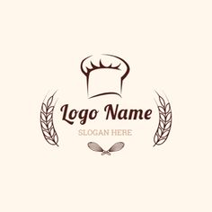 a logo for a restaurant with a chef's hat and laurels on it