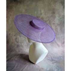 One cartwheel woven sinamay straw hat base in light purple that measures approximately 17.25" (43.8cm) in diameter. Crown is 1.25" (3cm) high. The edges of the brim are finished in wired sinamay. The multi-layer stiffened sinamay straw has a great sturdy weave and provides excellent support for your millinery creations. This is NOT a ready to wear finished hat and will not stay on your head unless you add a head band or elastic to wear. Add embellishments of your choice. A nice high quality base - I know you'll be pleased! This hat base is listed separately in lots of different colors. Check my listings for those... Lots of hat bases and millinery supplies listed in my shop   www.etsy.com/shop/apinkswan  ! Thanks for looking - feel free to convo me with any questions you may have.