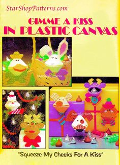 the book is about crochet and knitted items in plastic canvass, which are