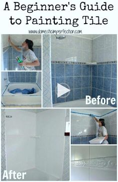 how to paint tile in a bathroom with instructions on how to paint the shower wall