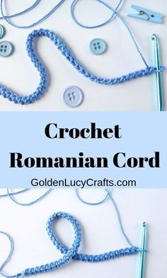 crochet roman cord with buttons and yarn