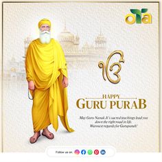 an image of guru purab on the occasion of his birthday