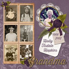 an old fashioned photo with the words grandma on it and pictures of women in dresses