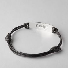 "Engraved with the actual handwriting on the front + custom message on the back (if any), this leather bracelet will be a meaningful gift for Son at Christmas or a special day. P R O D U C T ∙ I N F O * Word limit: 3-4 words * Materials: Sterling silver & PU leather cord. * Finishing: Silver, Gold, Rose Gold * Dimensions: Pendant measures approx. 1 13/16\" x 7/16\" (46 x 11mm) H O W ∙ T O ∙ P E R S O N A L I Z E STEP 1: Choose what you want at the drop-down options. STEP 2: Leave your instru In Memory Of Mom, Bracelet For Him, Son Bracelet, Handwriting Jewelry, Bracelet Christmas, Men Bracelet, Personalized Bracelet, Personalized Bracelets, Meaningful Gifts