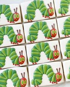 the very hungry caterpillar cookies are ready to be eaten