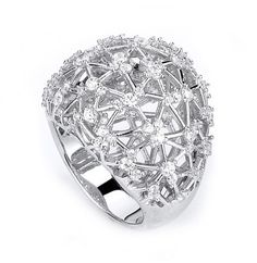 Extravagant sterling silver cubic zirconia #ring Luxury Silver Cubic Zirconia Cluster Ring, Luxury Sterling Silver Party Rings, Luxury Sterling Silver Dazzling Diamond Ring, Luxury Dazzling Sterling Silver Rings, Luxury Dazzling Silver Ring, Luxury Silver Ceremonial Rings, Happy Jewelry, Sparkle Jewelry, Silver Jewels