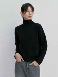 Editor's NotesLOEIL's 'Bloom on sunday mornings' collection presents chic and standard outfits  - Turtleneck knit wear- Warm and comfy- Loose-fit Measurements (in.)Shoulder:20.4in.Chest:19.2in.Sleeve:19.6in.Length: 23.6in.*Model: 5.6/Bust 30.7in./Waist 22.8in./Hip 33.8in./Shoes KR250mm(US 8) Composition & Care- CASHMERE 2% WOOL 5% POLYESTER 53% ACRYLIC 40%- Dry cleaning recommended Designer- Made in Korea- by LOEIL Wool Turtleneck, Knitwear, Cashmere, Loose Fitting, Turtle Neck, Wool, Knitting, Clothes For Women, How To Wear