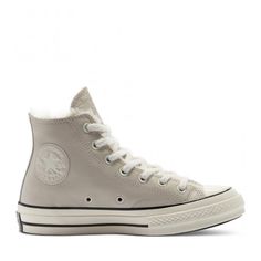 Converse Chuck Taylor High To Warm Lining Co569515c Us W 7 Beige- Gray Leather New Gray Leather High-top Sneakers With Vulcanized Sole, Gray High-top Sneakers With Textured Sole, Converse Beige Leather High-top Sneakers, Beige Leather Converse High-top Sneakers, Gray Leather Converse Sneakers, Converse Beige Leather Sneakers, Beige Leather Converse Sneakers, Gray Leather Winter Sneakers, Winter Leather Sneakers In Gray