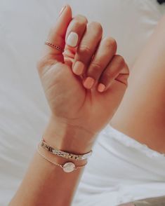 ⁣Feeling peachy 😜🍑💅🏽✨ Absolutely love the meaning behind this beautiful “1 over 100” bracelet by @psfortysix ❤ ⠀ ⠀ “It represents the story… Feeling Peachy, The Meaning, Makeup Nails, Nail Inspo, Cute Hairstyles, The Story, Manicure, Hairstyles, Bracelet