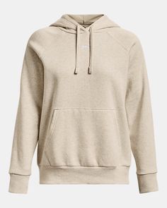 Under Armour Women's UA Rival Fleece Hoodie Beige Hoodie, One Piece & Sets, Heather White, Under Armour Women, Athletic Pants, Heather Black, Under Armor, Fleece Hoodie, Navy And White