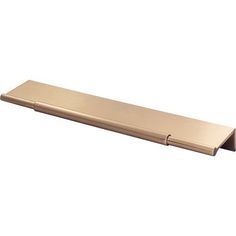 a metal shelf with a gold finish on it