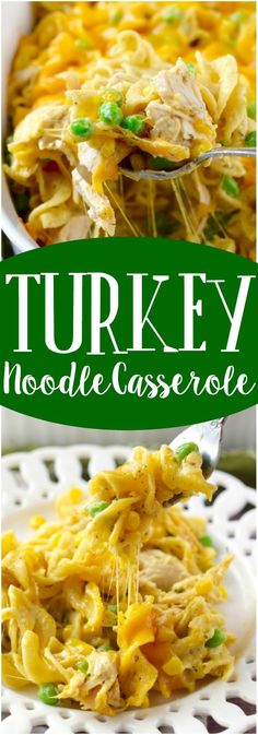 turkey noodle casserole is an easy and delicious dinner that's ready in under 30 minutes