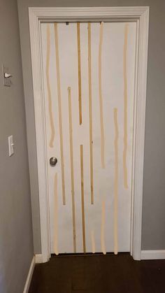 a door with some tape on it