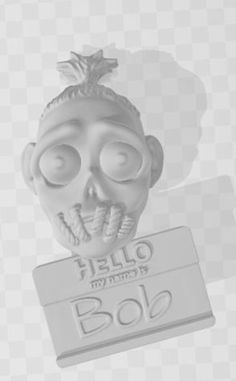 a skeleton holding a sign that says hello my friend is booz on it's head