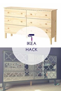 an ikea hack is shown with the words ikea hack above it and in front of