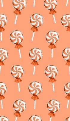 an orange and white lollipop pattern is shown