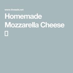 the words homemade mozzarella cheese are in white font on a light blue background